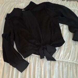 Banana Republic Black Tie-back Blouse